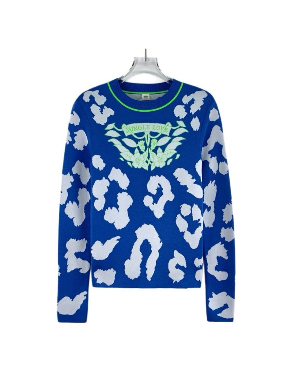 Hermès Blue Printed Silk Pattern Knit Sweater